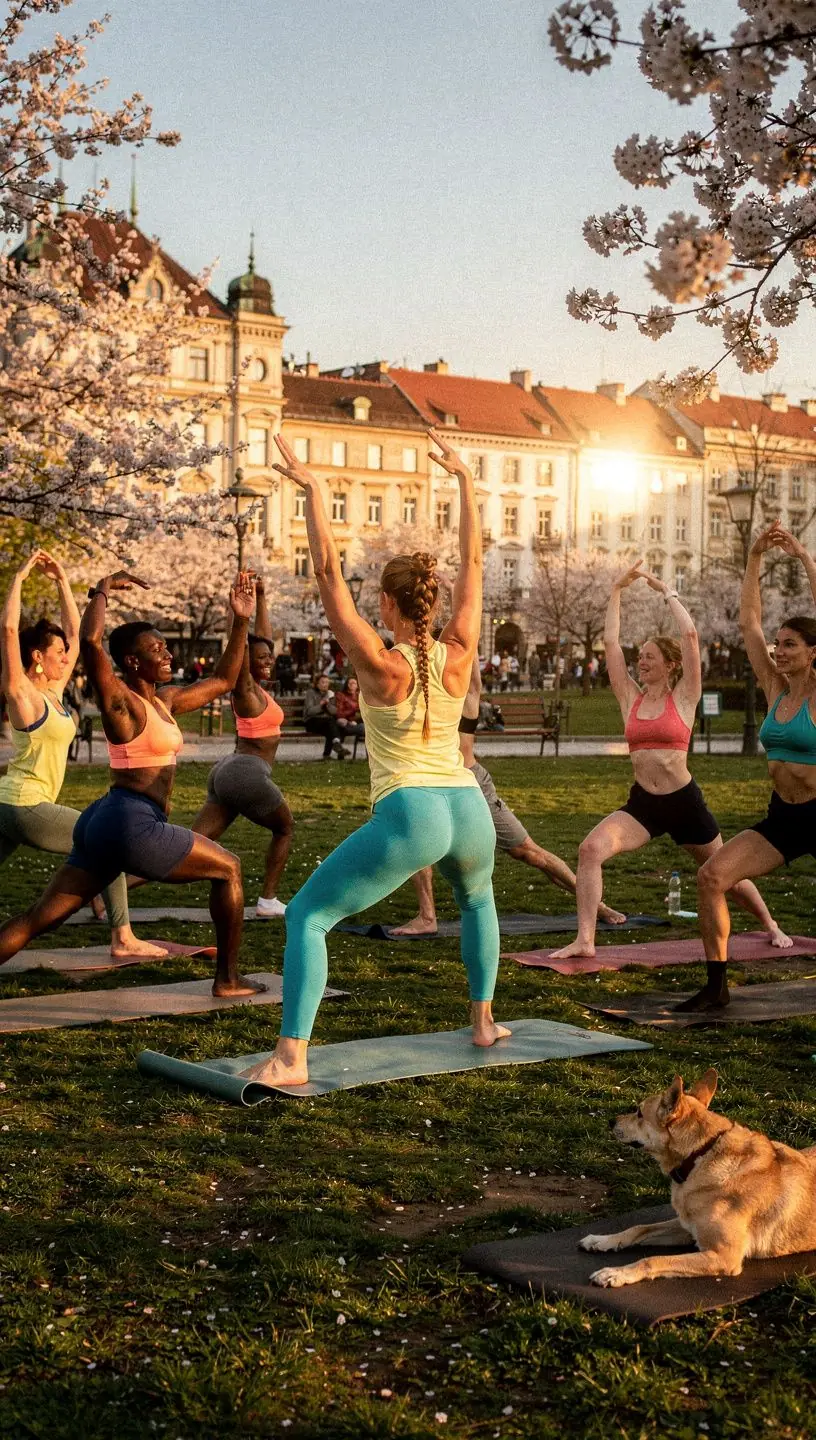 Instruktorka prowadząca zajęcia z barre, pokazująca technikę w dynamicznej pozie.